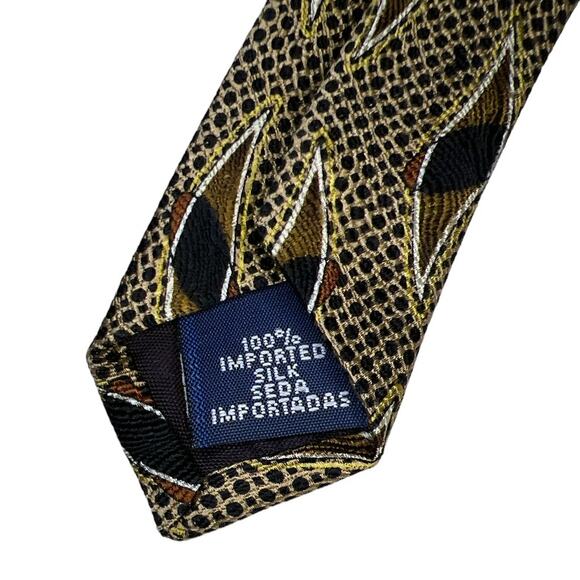 Stafford Ties Brown and Black Abstract Print in 100% Imported Silk - Picture 4 of 4
